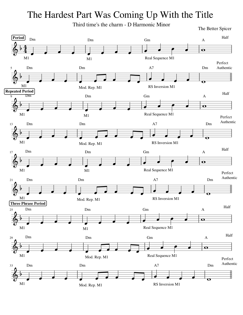 Theory Assignment Sheet music for Piano (Solo) Easy | Musescore.com