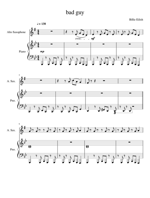 Bad guy Alto Sax