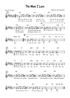 Play Official version of The man i love Sheet Music by George