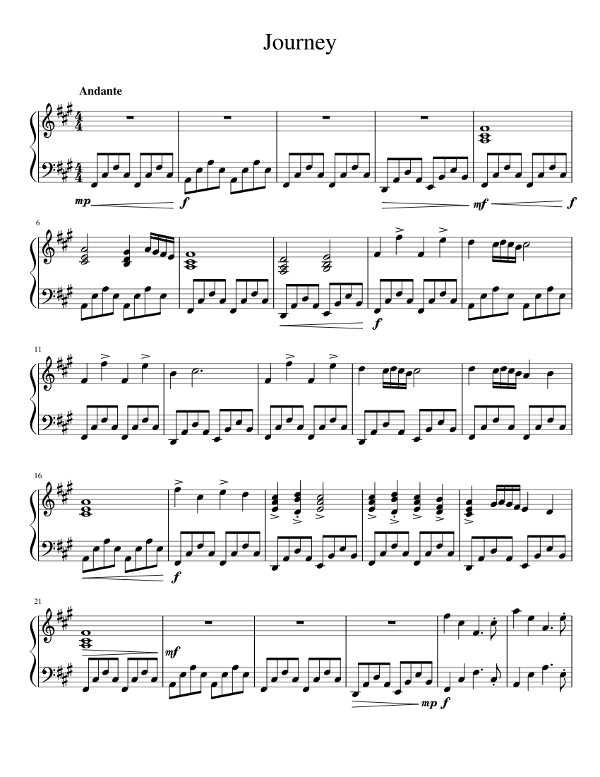Journey Sheet music for Piano (Solo) Easy | Musescore.com