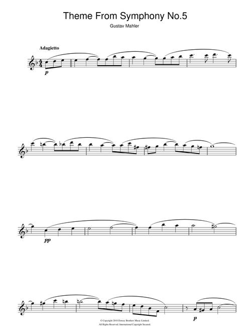 Adagietto (from Symphony No. 5, 4th Movement) - Gustav Mahler (Flute Solo)