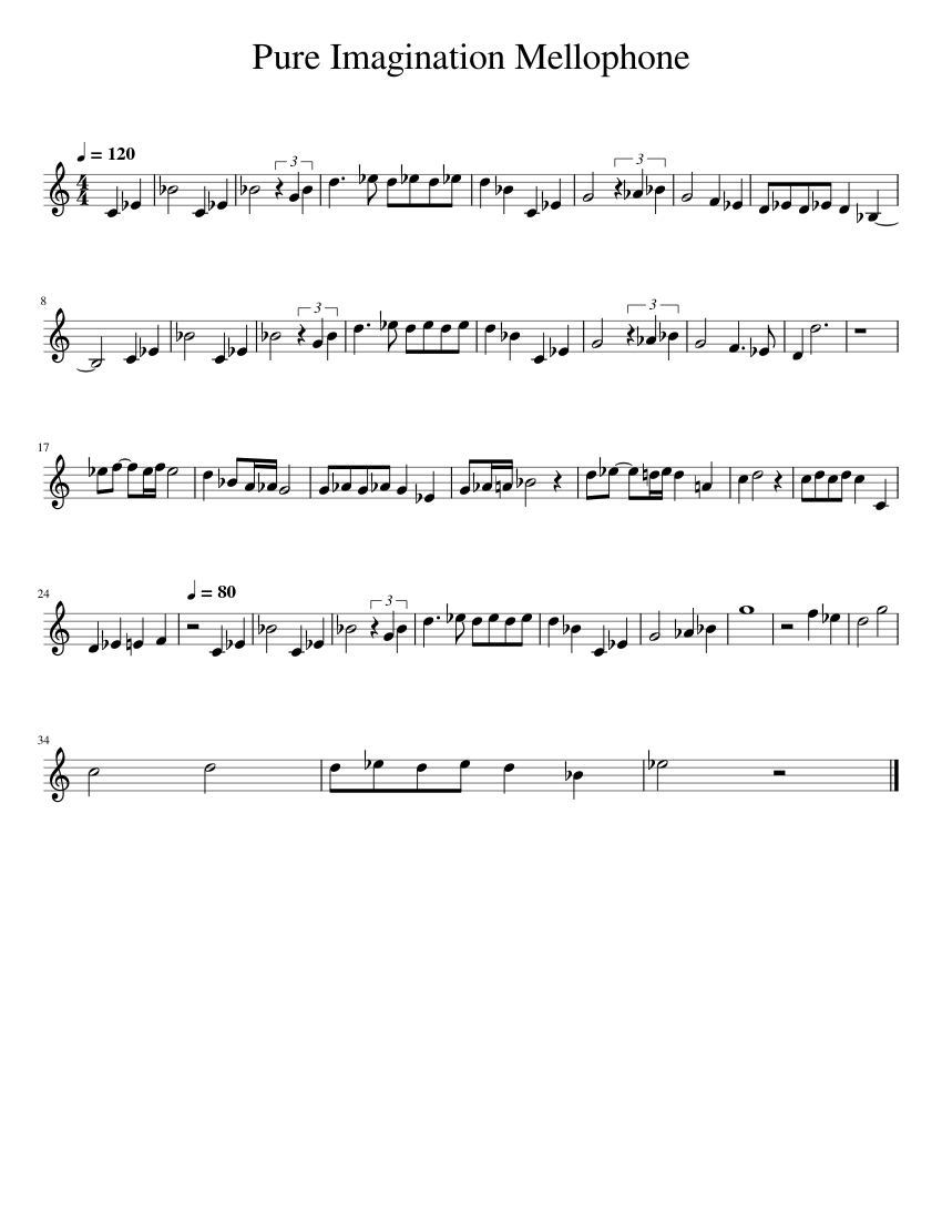 Pure Imagination Mellophone/French Horn Sheet music for French horn
