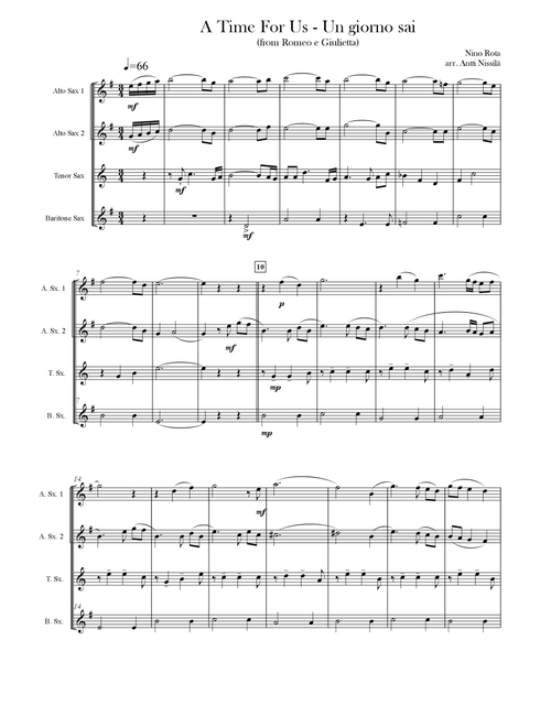 A Time For Us (love Theme) (Arr. Antti Nissilä) - Nino Rota (Woodwind Ensemble)