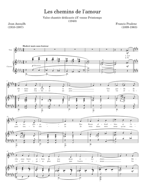 Les chemins de l'amour - Francis Poulenc
