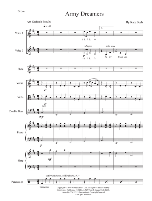 Army Dreamers (Arr. Stefanie Proulx) - Kate Bush (Large Ensemble)