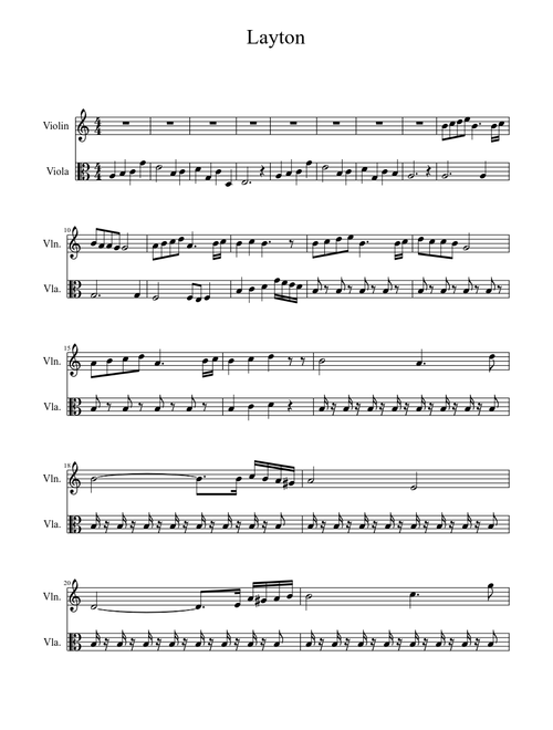Layton OST: Theme of the Last Time Travel Violin-Viola v1.1
