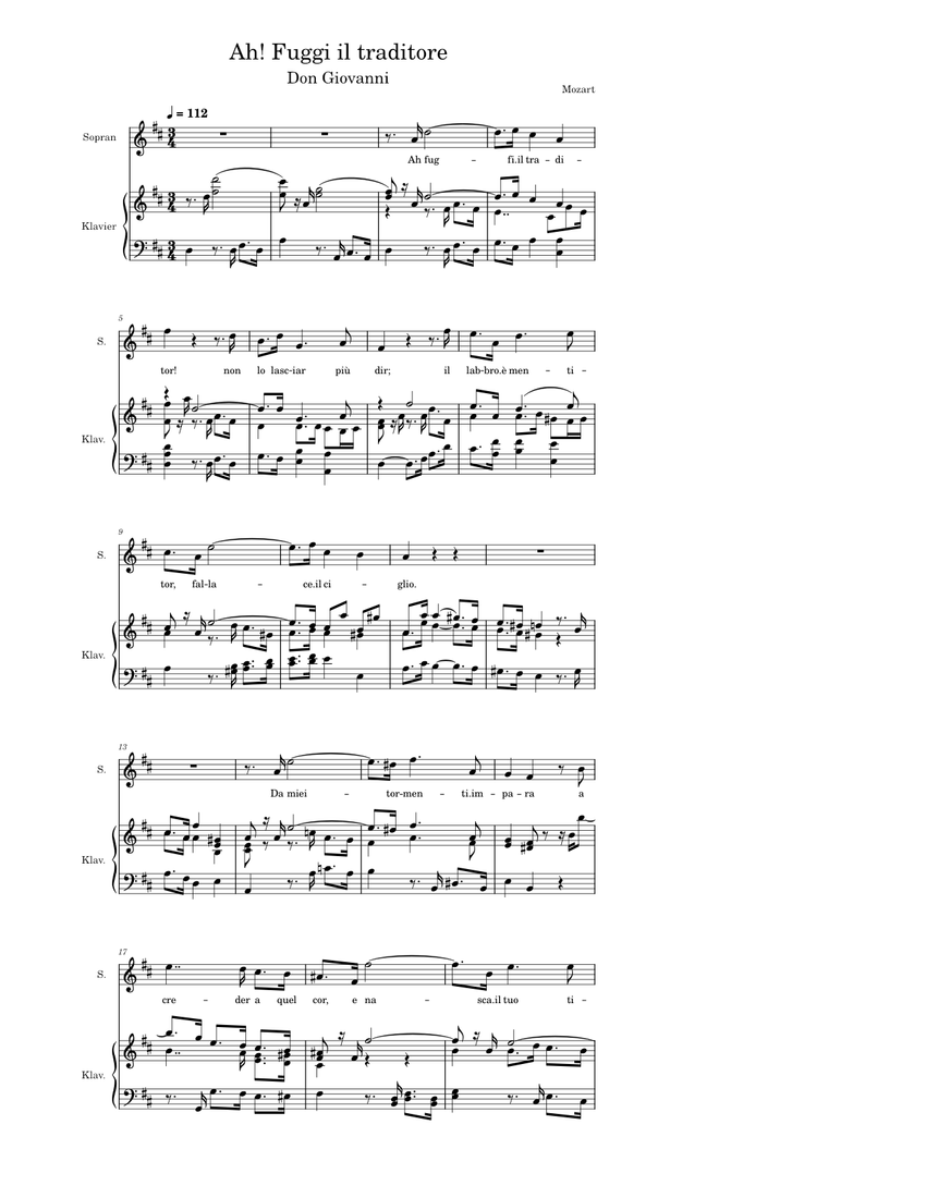 Don Giovanni, K.527 – Wolfgang Amadeus Mozart Sheet Music for