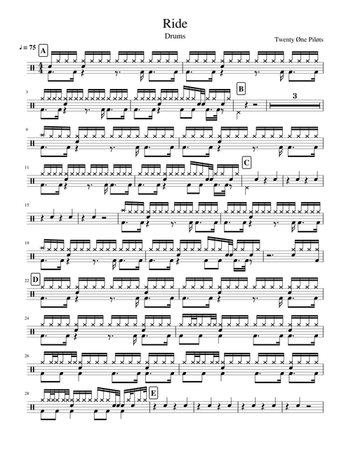 Ride-Twenty Øne Piløts (Drums)