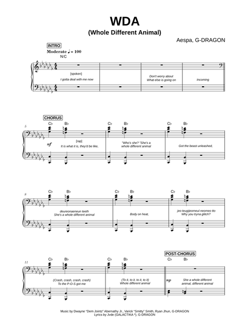 WDA (Whole Different Animal) - aespa, G-DRAGON (Piano)