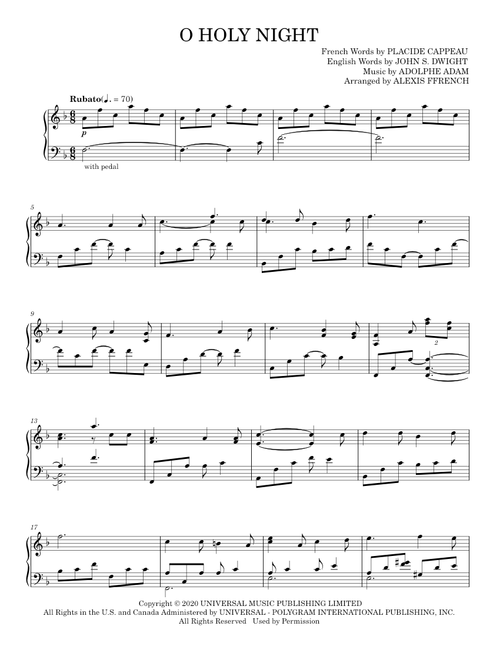 O Holy Night - Alexis Ffrench (Piano Solo)