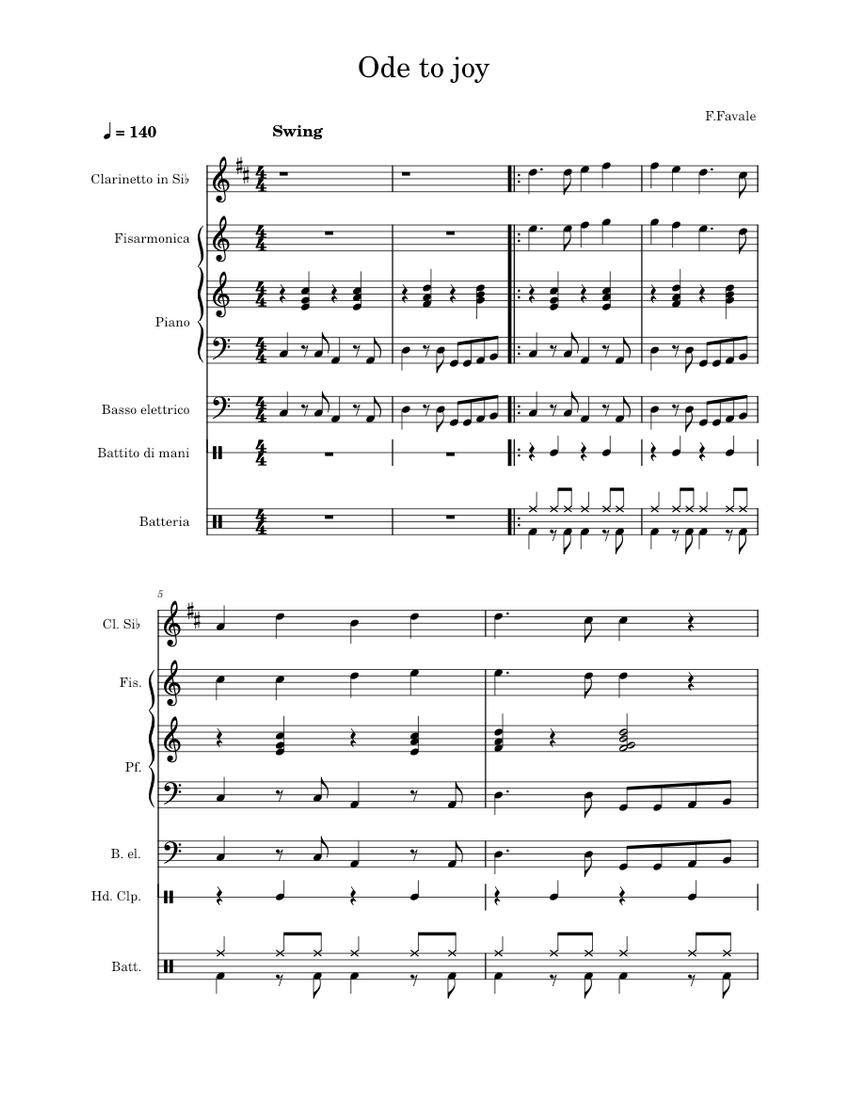Ode To Joy Ludwig van Beethoven Ode to Joy Swing Sheet music for