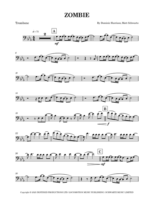 Zombie (Arr. Benjamin Vater) - Yungblud (Trombone Solo)