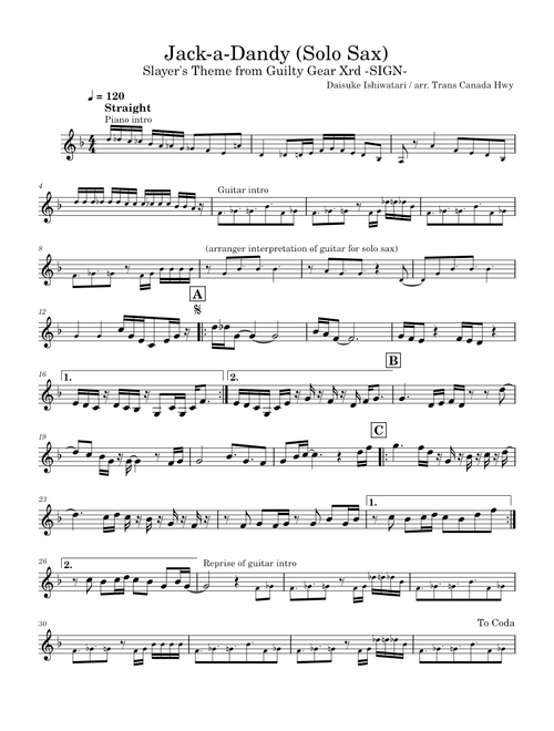 Jack-A-Dandy (arr. Sax Solo)