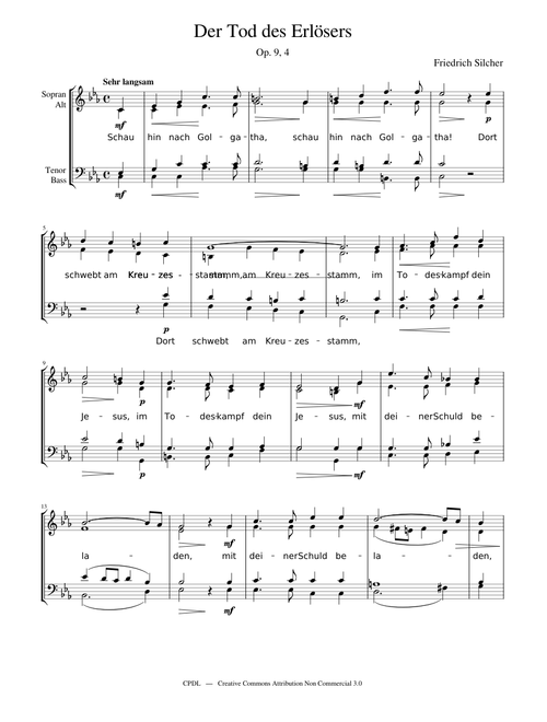 Schau hin nach Golgatha (No. 4: am Todestage des Erlösers) - Friedrich Silcher
