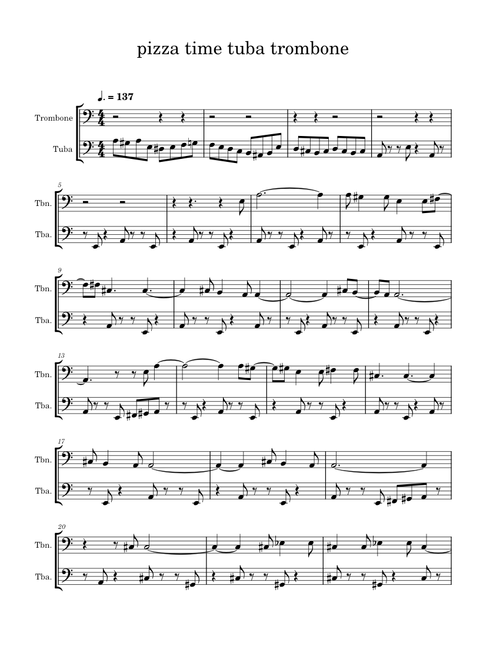 pizza time tuba trombone