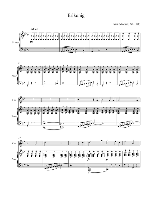 Franz Schubert - Erlkönig (Violin Solo) (Arr. André Laitano) (Violin and Piano)
