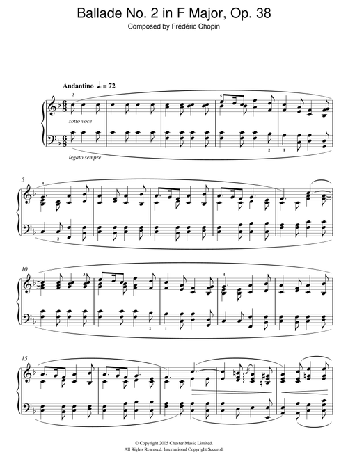 Ballade No. 2 In F Major, Op. 38 - Frederic Chopin, The Pianist (Movie) (Piano Solo)