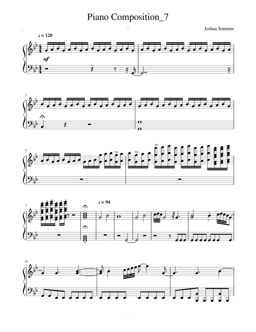 Piano Composition 7 Sheet music for Piano (Solo) | Musescore.com