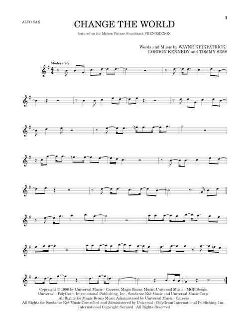 Change The World - Eric Clapton, Wynonna (Alto Sax Solo)