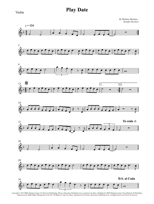 Play Date (Arr. Wesley S. SIlva) - Melanie Martinez (Violin Solo)
