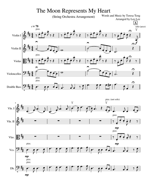 Teresa Teng - The Moon Represents My Heart (Simplified String Orchestra Arrangement)