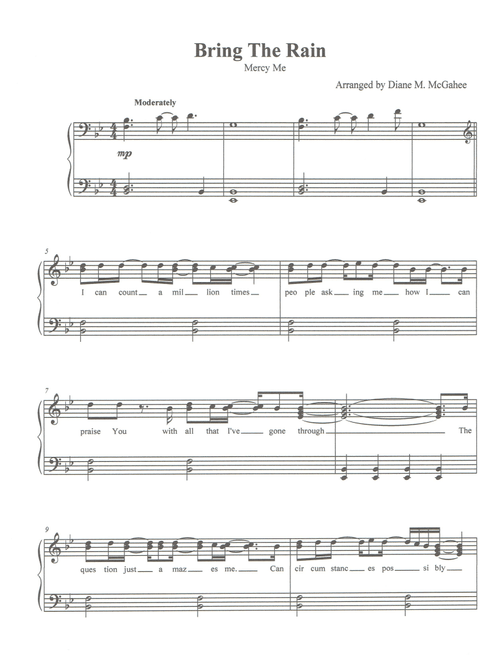 Bring The Rain (Arr. Diane M. McGahee) - MercyMe (Small Ensemble)