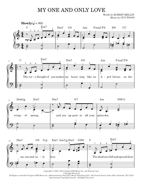 My One And Only Love - Dean Martin, Frank Sinatra, John Coltrane, Louis Armstrong, Sonny Rollins (Easy Piano)