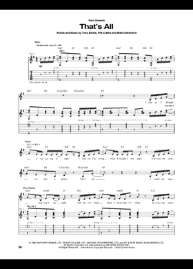 Free That's All by Genesis sheet music | Download PDF or print on