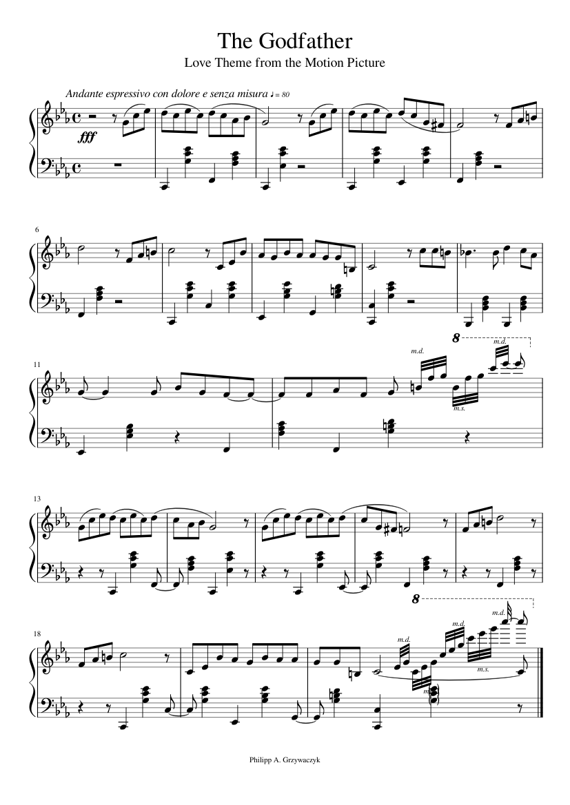Godfather Sheet for Piano (Solo) |