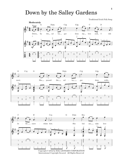 Down By The Sally Gardens - Traditional Irish Folk Song (Solo Guitar)