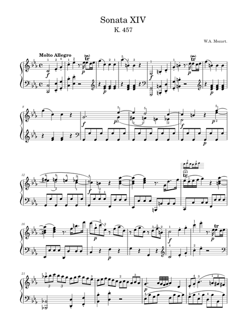 Sonata No. 14, 1st Movement K. 457