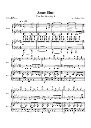 BlueBox】Same Blue Official HIGE DANdism アオのハコOP Solo sheet