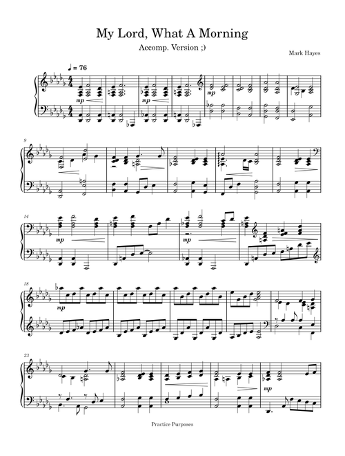My Lord What a Morning – Mark Hayes My Lord, What A Morning Accomp. Vers.