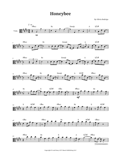 Honeybee (Arr. Glauco Fernandes) - Olivia Rodrigo (Viola Solo)