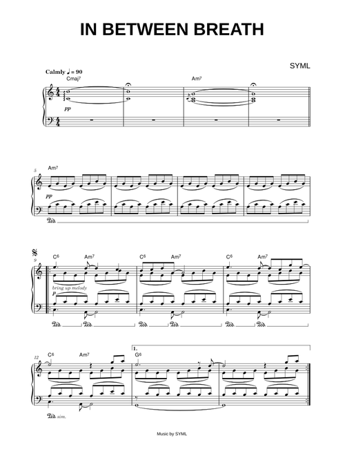 In Between Breath - SYML (Piano)