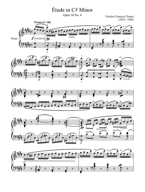Étude Opus 10 No. 4 in C♯ Minor