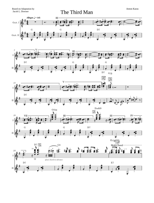 The Third Man Duet For Two Guitars