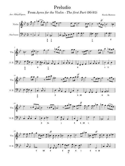 Ayrs for the Violin: The first Part: Preludio 2 - Nicola Matteis