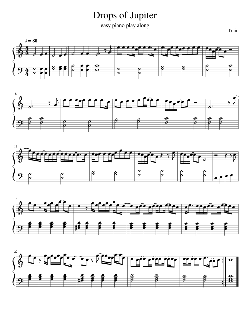 Drops of Jupiter Sheet music for Piano (Solo)