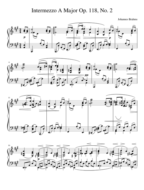 Intermezzo in A Major, Op 118, No. 2 – Johannes Brahms