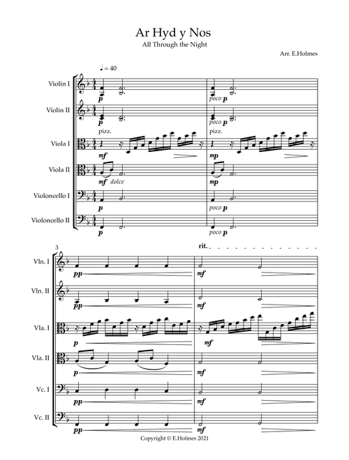 Ar Hyd y Nos - All Through the Night (Arr. Edward Holmes) - Edward Jones (String Ensemble)
