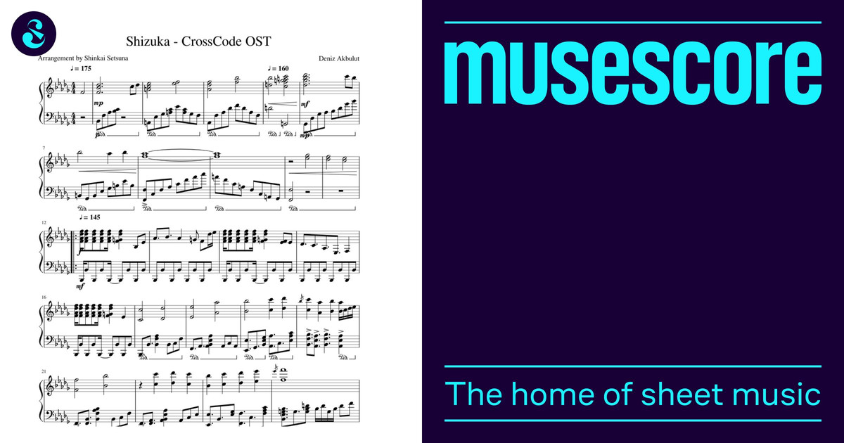 Shizuka - CrossCode OST Sheet Music for Piano (Solo) | MuseScore.com
