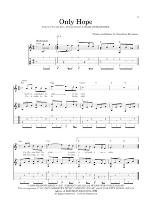 Play Official version of Only Hope Sheet Music by Mandy Moore for Piano ...
