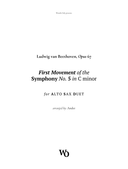 Symphony No. 5 by Beethoven for Alto Sax Duet (Arr. Ander) (Alto Saxophone Duet)