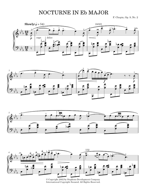 Nocturne In Eb Major, Op. 9, No. 2 - Frederic Chopin (Piano Solo)
