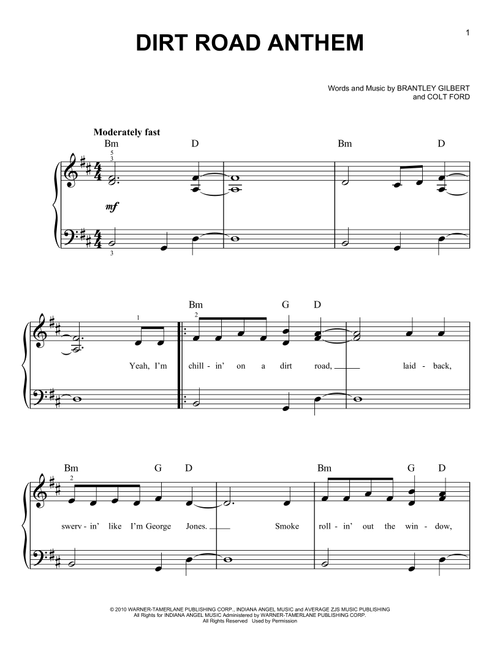 Dirt Road Anthem - Jason Aldean (Very Easy Piano)