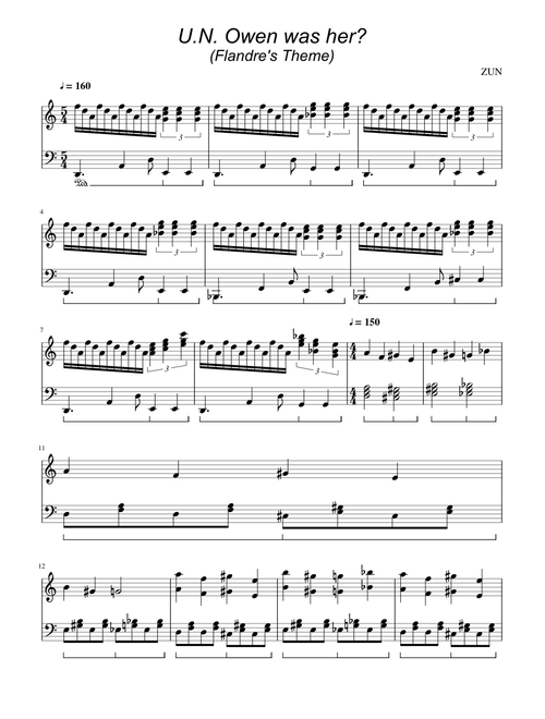 ZUN | U.N Owen was her? Piano Solo