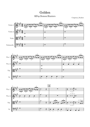 Golden – HUNTRIX Sheet Music for Violin, Viola, Cello, Woodwinds (other ...