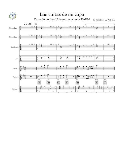 Las cintas de mi capa – Música De Tuna Las cintas de mi capa