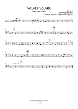 Volver, Volver – Vicente Fernández Volver Volver (For Violin only ...